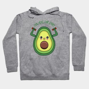 AVOCARDIO, cute avocado  lifting weights Hoodie